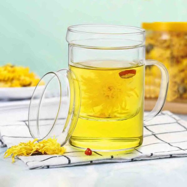 تصویر لیوان دمنوش شیشه ای